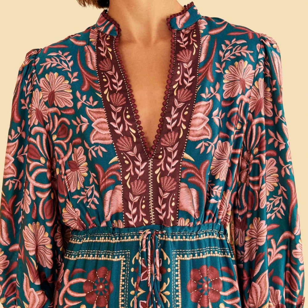 Farm Rio Teal Maxi Dress